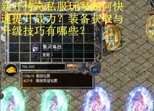 新开传奇私服玩家如何快速提升战力？装备获取与升级技巧有哪些？