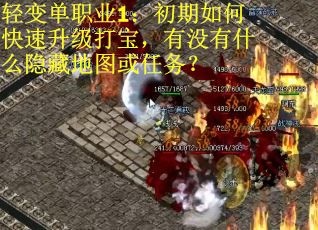 轻变单职业1：初期如何快速升级打宝，有没有什么隐藏地图或任务？
