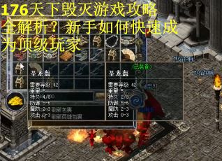 176天下毁灭游戏攻略全解析？新手如何快速成为顶级玩家