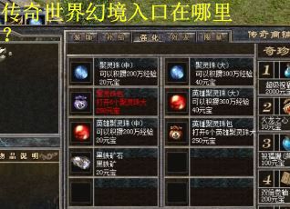 传奇世界幻境入口在哪里？